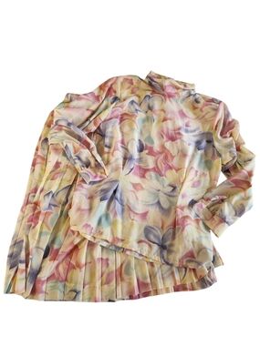 Vintage Pendleton Miss Sophisticates Floral Blouse Skirt Set Size 12 Water Color